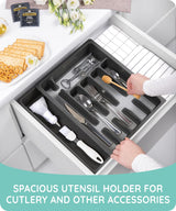 Expandable Drawer Organizer, Gray