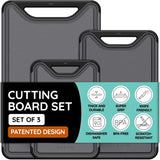 Cutting Board Set of 3, Black/Gray