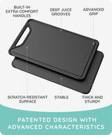 Cutting Board Set of 3, Black/Gray