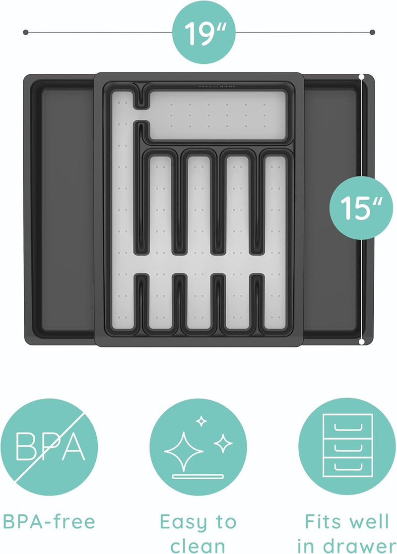 Expandable Drawer Organizer, Gray