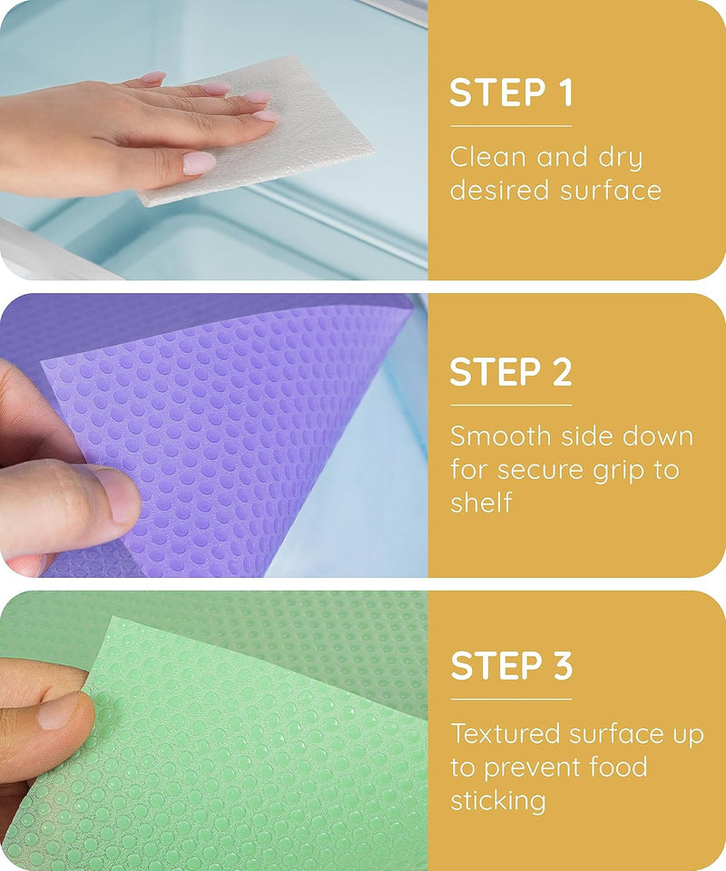 Refrigerator Mats, pack of 12, LLC/MNT/YLW